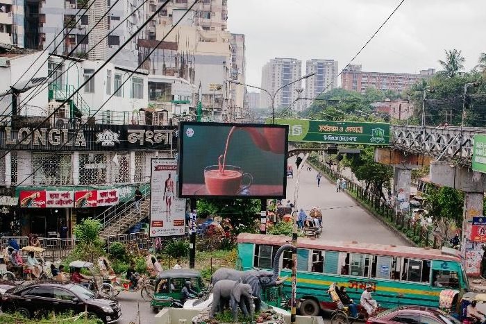 Science Lab Circle LED billboard in Dhaka, facing Dhanmondi & City college